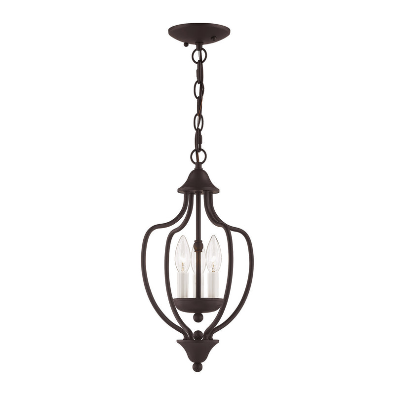 Livex Lighting 4170-07 Three Light Mini Chandelier/Ceiling Mount, Bronze