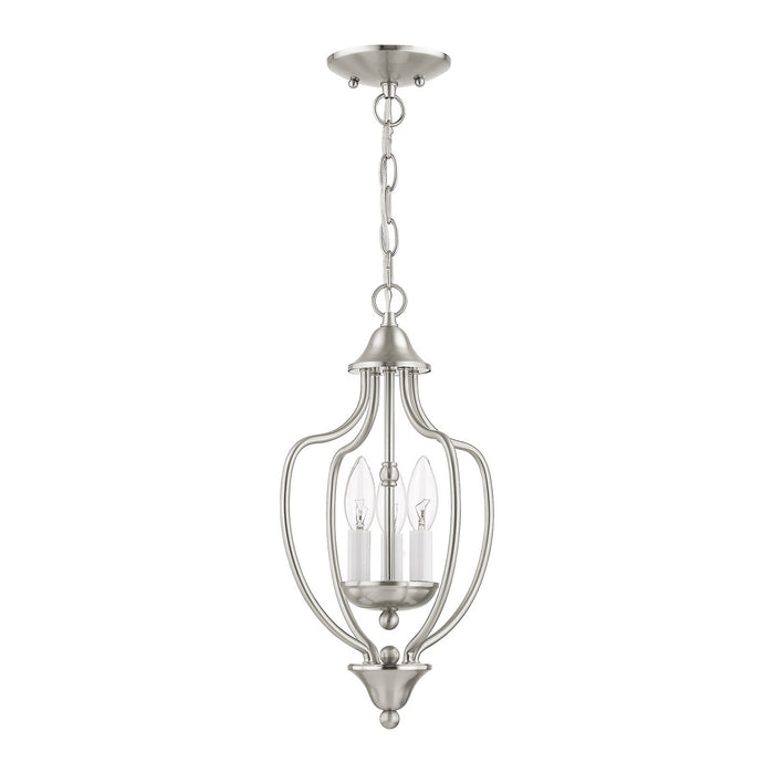 Livex Lighting 4170-91 Three Light Mini Chandelier/Ceiling Mount, Brushed Nickel