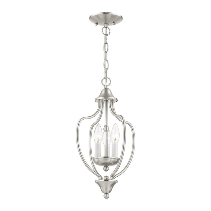 Livex Lighting 4170-91 Three Light Mini Chandelier/Ceiling Mount, Brushed Nickel