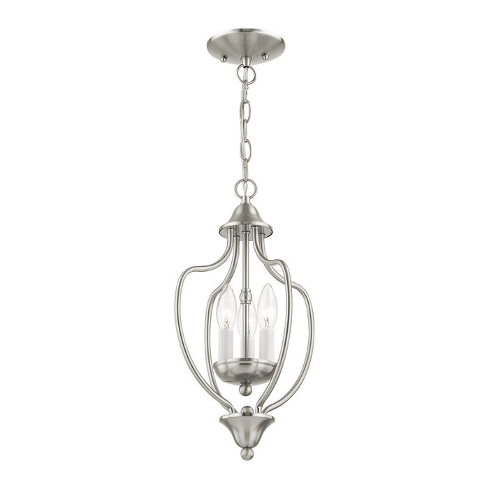 Livex Lighting 4170-91 Three Light Mini Chandelier/Ceiling Mount, Brushed Nickel