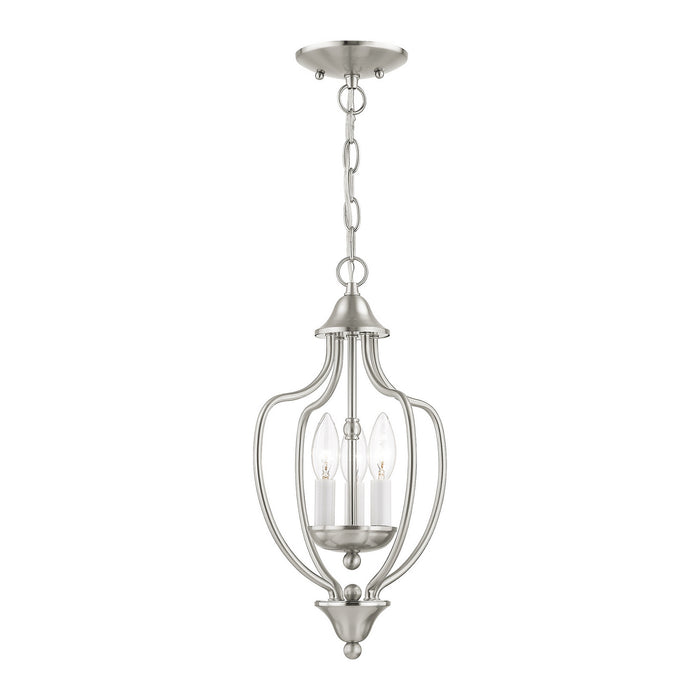 Livex Lighting 4170-91 Three Light Mini Chandelier/Ceiling Mount, Brushed Nickel