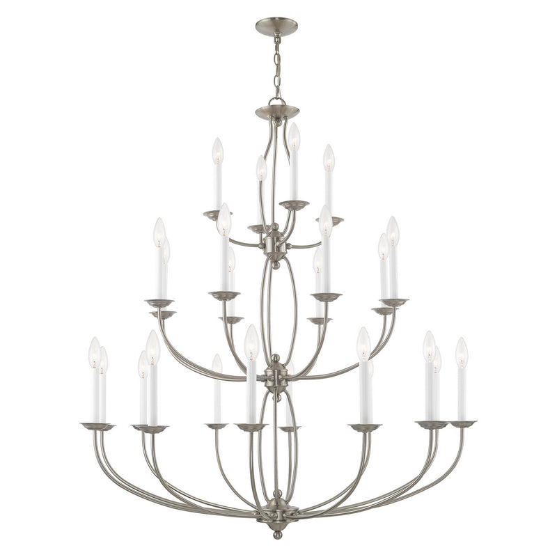 Livex Lighting 4180-91 24 Light Chandelier, Brushed Nickel
