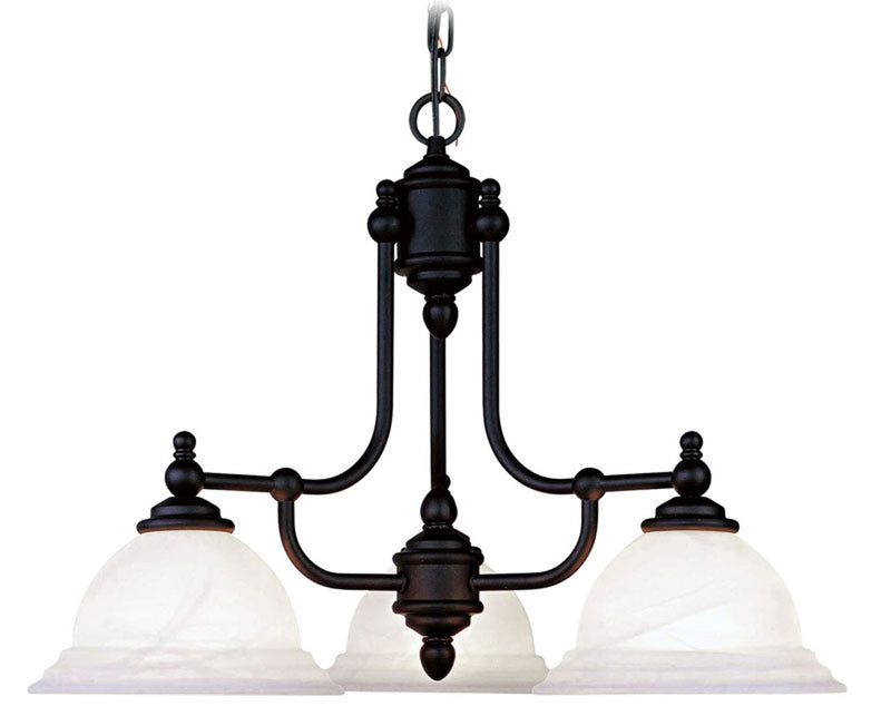 Livex Lighting 4253-04 Three Light Chandelier, Black