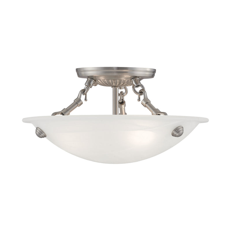 Livex Lighting 4272-91 Three Light Ceiling Mount, Brushed Nickel