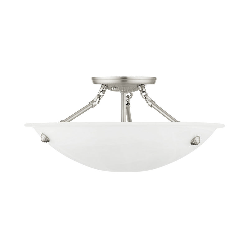 Livex Lighting 4273-91 Three Light Ceiling Mount, Brushed Nickel