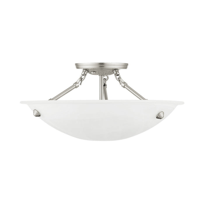 Livex Lighting 4273-91 Three Light Ceiling Mount, Brushed Nickel