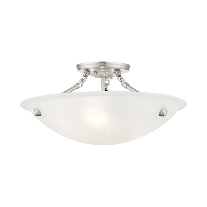 Livex Lighting 4273-91 Three Light Ceiling Mount, Brushed Nickel