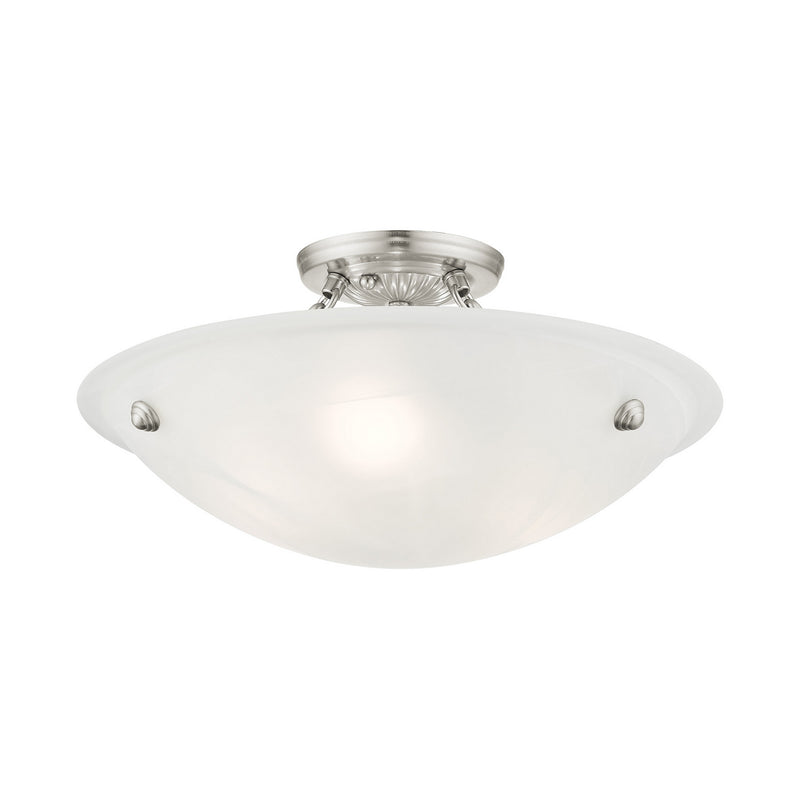Livex Lighting 4273-91 Three Light Ceiling Mount, Brushed Nickel