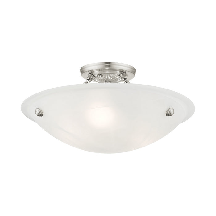Livex Lighting 4273-91 Three Light Ceiling Mount, Brushed Nickel