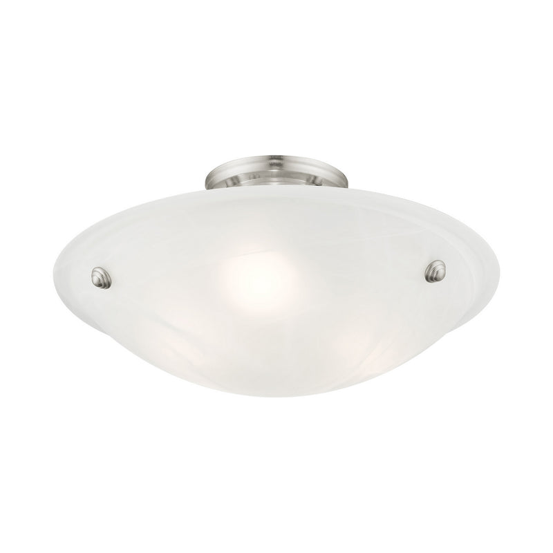 Livex Lighting 4273-91 Three Light Ceiling Mount, Brushed Nickel