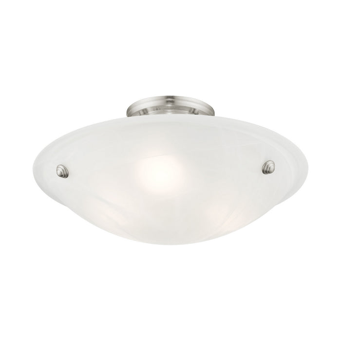 Livex Lighting 4273-91 Three Light Ceiling Mount, Brushed Nickel