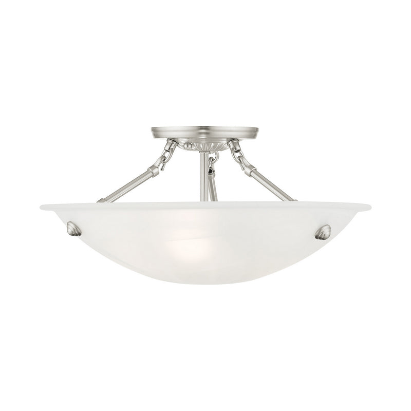 Livex Lighting 4273-91 Three Light Ceiling Mount, Brushed Nickel