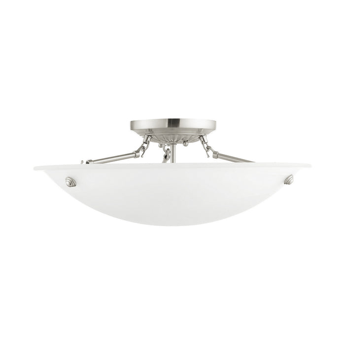 Livex Lighting 4274-91 Three Light Ceiling Mount, Brushed Nickel