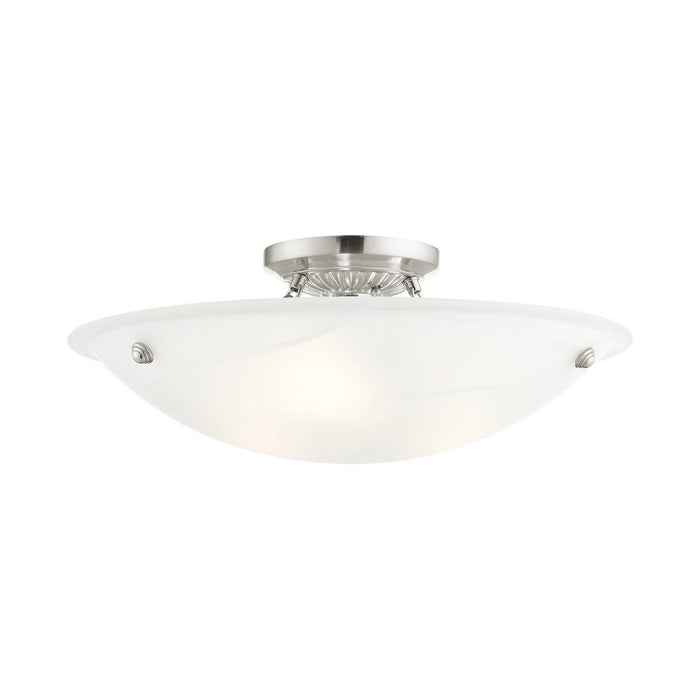 Livex Lighting 4274-91 Three Light Ceiling Mount, Brushed Nickel