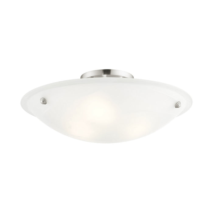 Livex Lighting 4274-91 Three Light Ceiling Mount, Brushed Nickel
