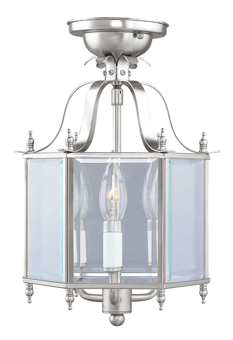 Livex Lighting 4403-91 Three Light Mini Pendant/Ceiling Mount, Brushed Nickel