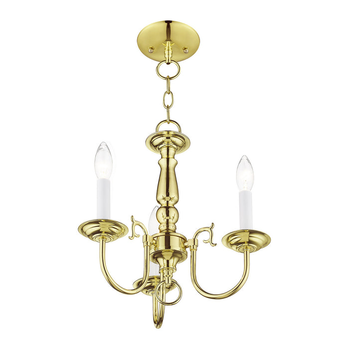 Livex Lighting 5013-02 Three Light Mini Chandelier, Polished Brass