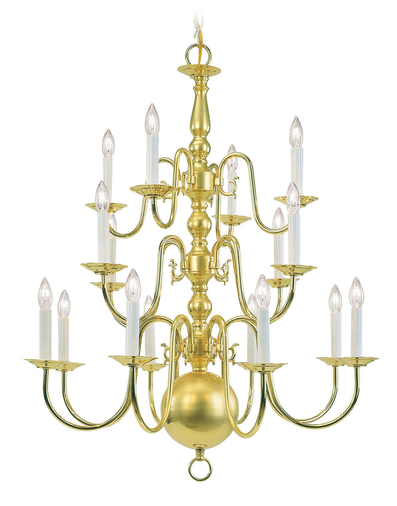 Livex Lighting 5016-02 16 Light Chandelier, Polished Brass