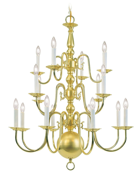 Livex Lighting 5016-02 16 Light Chandelier, Polished Brass