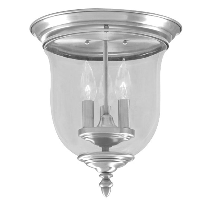 Livex Lighting 5021-91 Three Light Ceiling Mount, Brushed Nickel
