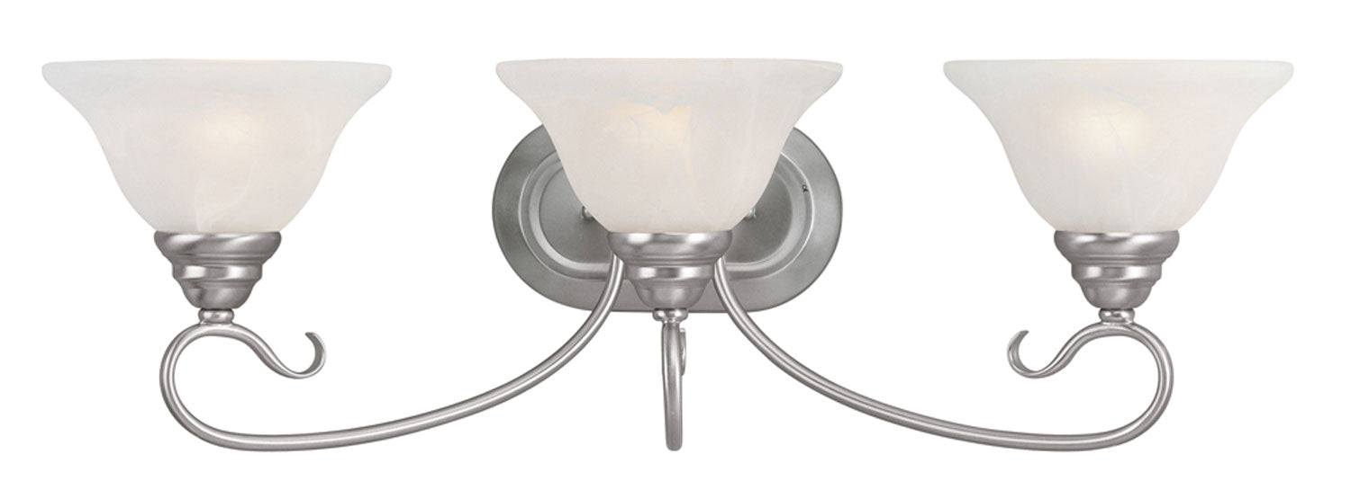 Livex Lighting 6103-91 Three Light Bath Vanity, Brushed Nickel