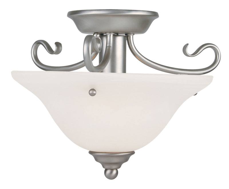 Livex Lighting 6109-91 One Light Ceiling Mount, Brushed Nickel