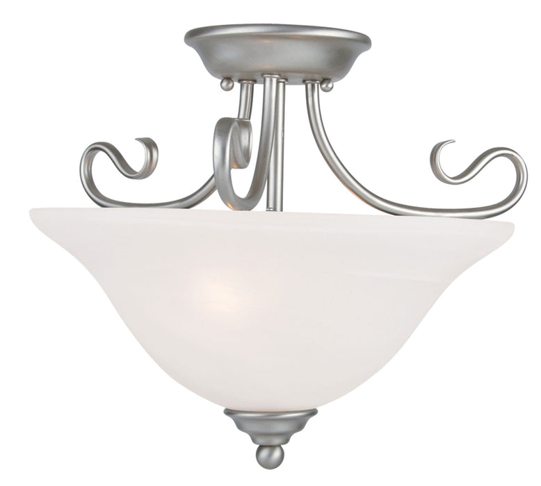 Livex Lighting 6121-91 Two Light Ceiling Mount, Brushed Nickel