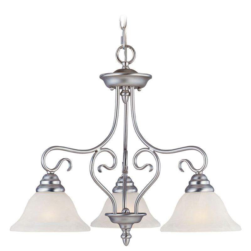Livex Lighting 6133-91 Three Light Chandelier, Brushed Nickel
