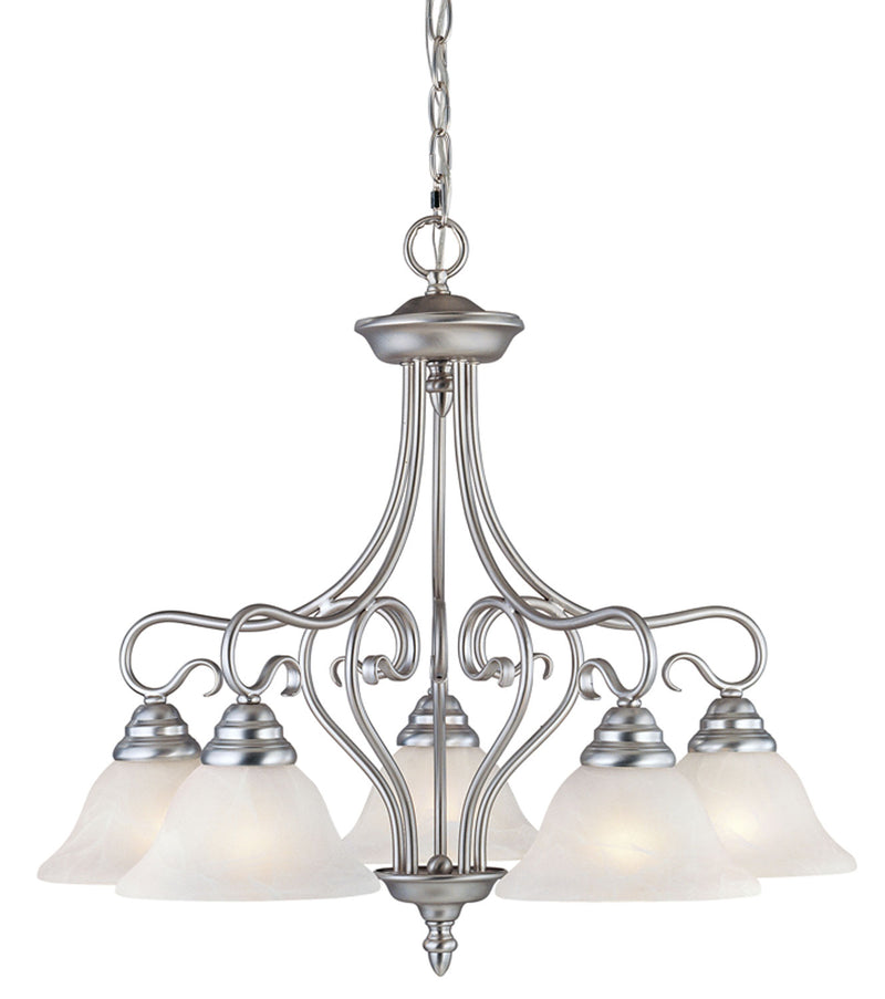 Livex Lighting 6135-91 Five Light Chandelier, Brushed Nickel