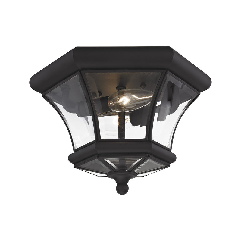 Livex Lighting 7052-04 Two Light Outdoor Ceiling Mount, Black