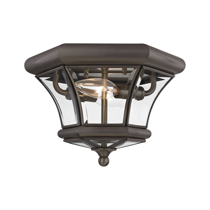 Livex Lighting 7052-07 Two Light Outdoor Ceiling Mount, Bronze