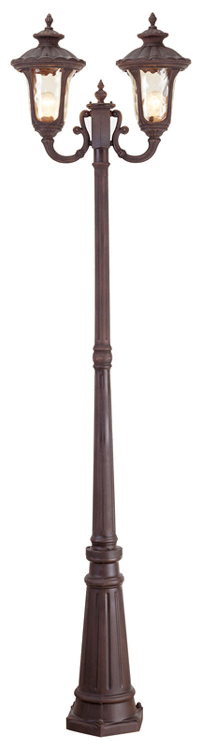 Livex Lighting 7660-58 Two Light Outdoor Post Mount, Hand Applied Imperial Bronze