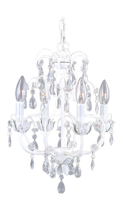 Livex Lighting 8193-60 Four Light Chandelier, Hand Applied Antique White