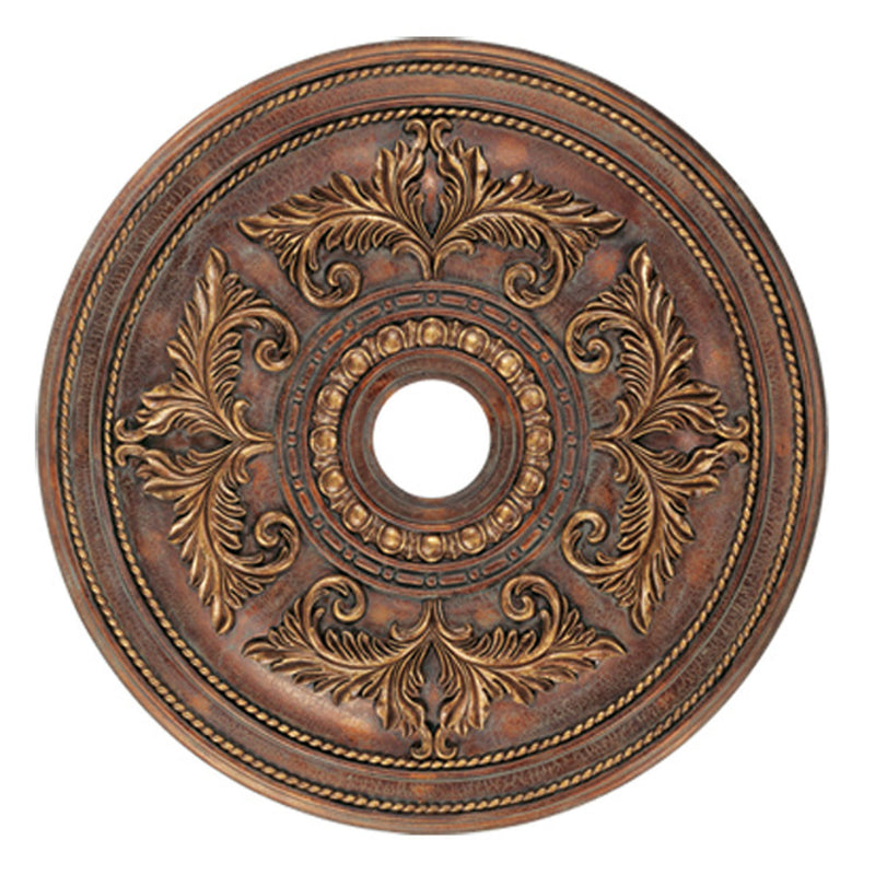 Livex Lighting 8210-30 Ceiling Medallion, Hand Applied Crackled Greek Bronze w/ Gildeds