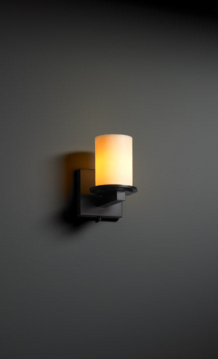 Justice Designs CNDL-8771-10-CREM-MBLK One Light Wall Sconce, Matte Black