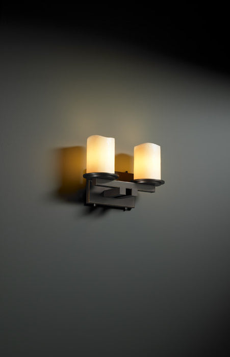 Justice Designs CNDL-8772-14-CREM-DBRZ Two Light Bath Bar, Dark Bronze