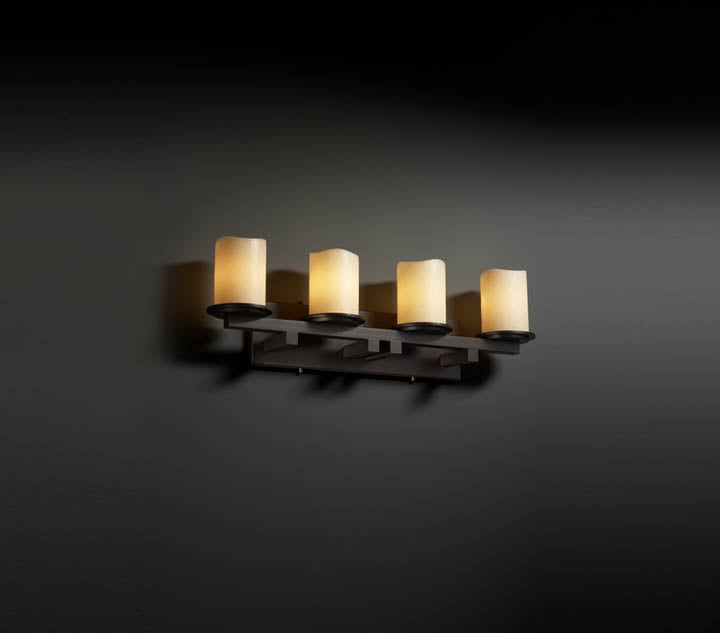 Justice Designs CNDL-8774-14-CREM-DBRZ Four Light Bath Bar, Dark Bronze