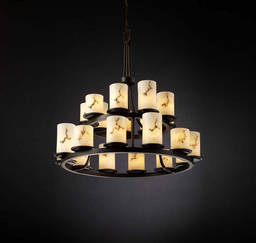 Justice Designs FAL-8767-10-DBRZ 21 Light Chandelier, Dark Bronze