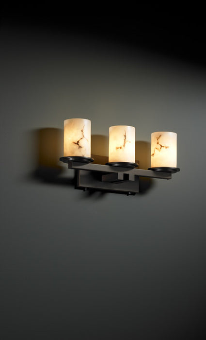 Justice Designs FAL-8773-10-DBRZ Three Light Bath Bar, Dark Bronze