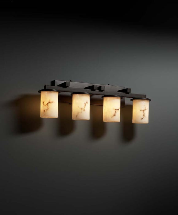 Justice Designs FAL-8774-10-DBRZ Four Light Bath Bar, Dark Bronze