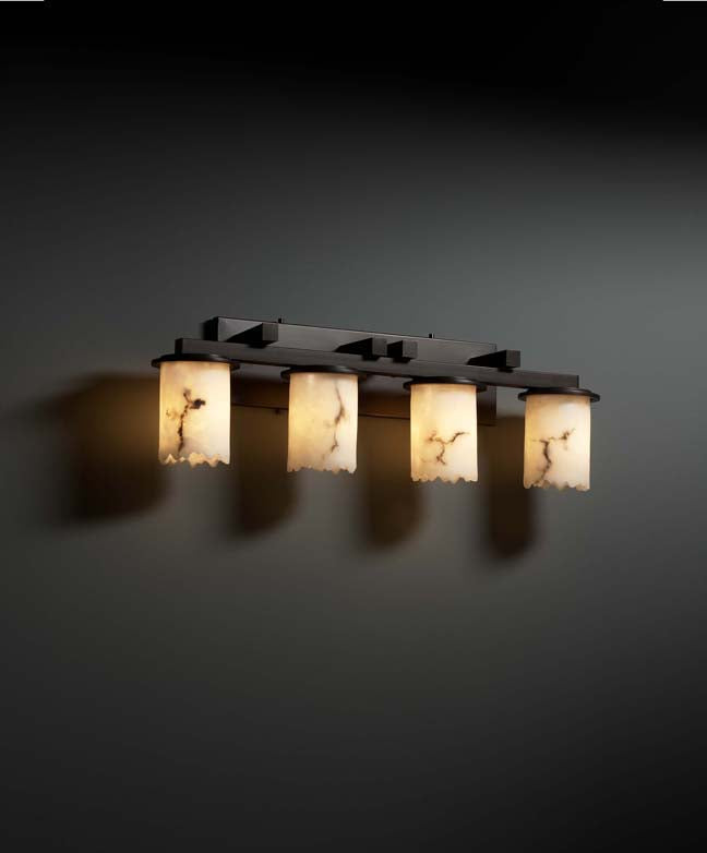 Justice Designs FAL-8774-12-DBRZ Four Light Bath Bar, Dark Bronze