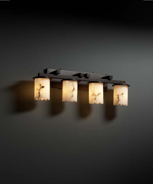 Justice Designs FAL-8774-12-DBRZ Four Light Bath Bar, Dark Bronze