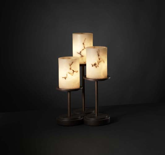 Justice Designs FAL-8797-10-DBRZ Three Light Table Lamp, Dark Bronze