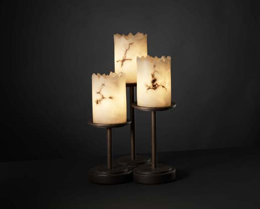 Justice Designs FAL-8797-12-DBRZ Three Light Table Lamp, Dark Bronze