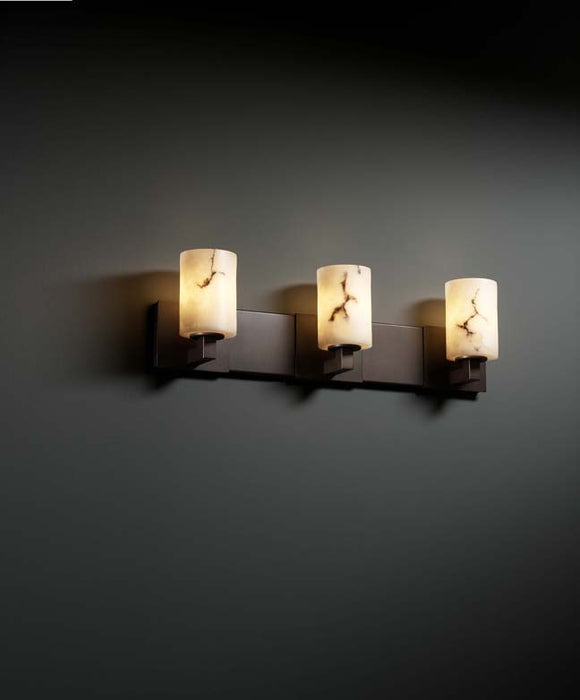 Justice Designs FAL-8923-10-DBRZ Three Light Bath Bar, Dark Bronze