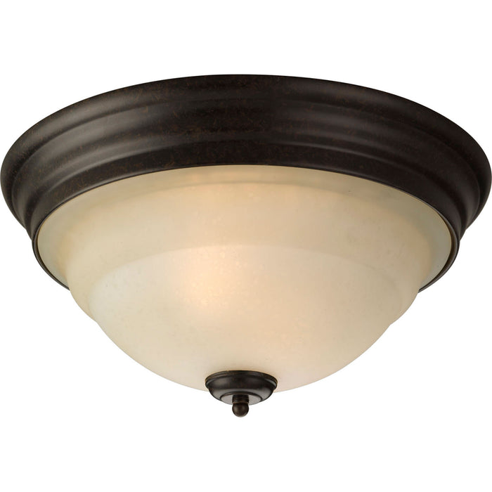 Progress Lighting P3184-77 Two Light Flush Mount, Forged Bronze