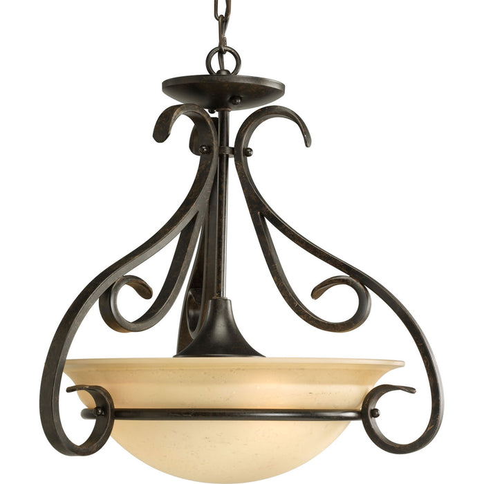 Progress Lighting P3843-77 Three Light Foyer Pendant, Forged Bronze