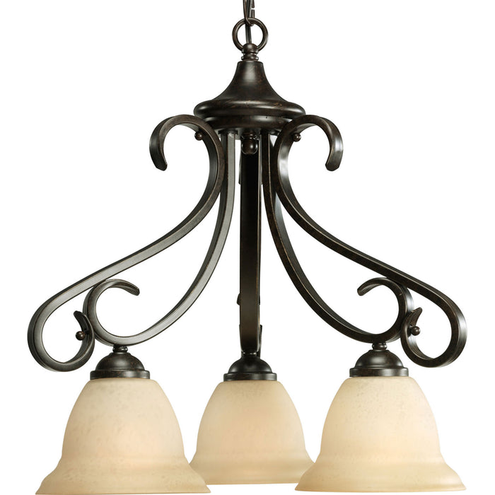 Progress Lighting P4405-77 Three Light Chandelier, Forged Bronze
