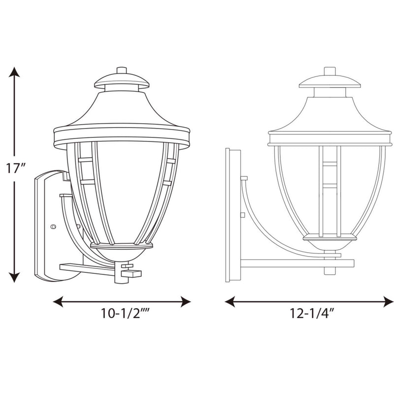 Progress Lighting P5780-31 One Light Wall Lantern, Textured Black