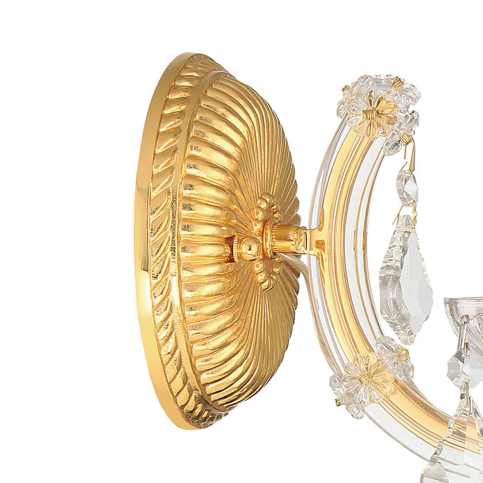 Crystorama 4471-GD-CL-MWP One Light Wall Sconce, Gold